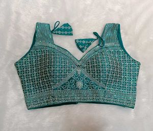 Embellished Teal Blouse