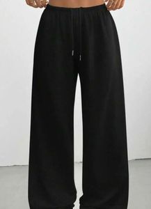Black Wide-Leg Lounge Pants