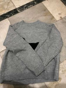 Gray Sweater with Duck Design