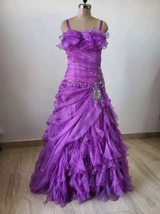Stunning Purple Ruffled Gown