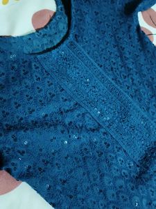 Elegant Blue Textured Kurta