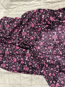 Floral Print Fabric Wrap Skirt