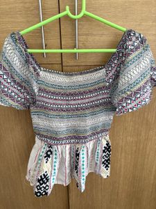 Boho Smocked Peplum Top