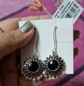 Embellished Round Cut Gem Earrings.
