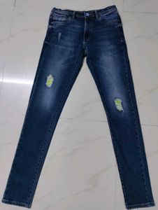 Ripped Dark Wash Denim Jeans