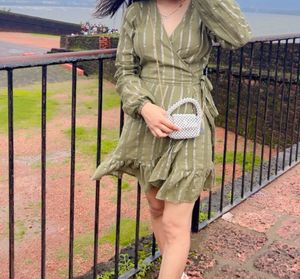 Green Wrap Round Dress