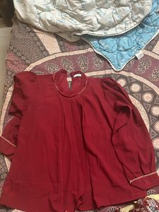 Maroon Office Wear Top