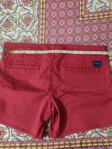 Red Cotton Shorts for Women