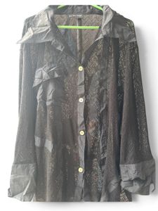 Chic Black Open-Knit Cardigan