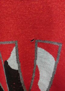 Red Graphic Print Sweater
