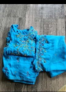 Elegant Teal Embroidered Kurta Set