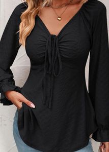Revolt Black V - Neck Tie-Up Tunic