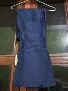 Elegant blue floral printed kurta with pants.