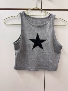 :˚ʚ Grey Star Patch Tank ɞ˚