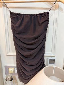 Chic Ruched Brown Off shoulder too