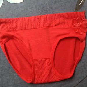 Red Floral Detail Panties