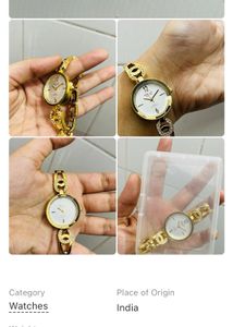 Golden Watch With Diamond