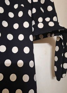 Chic Polka Dot Dress with tie up sleeves