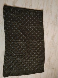 Olive Green Embellished Saree
