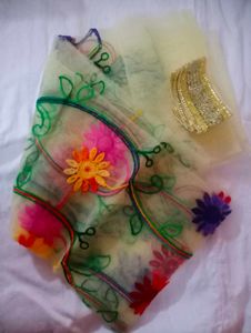 Beautiful Yellow Saree Embellishments