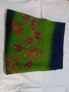 Beautiful Green Floral Saree pack of 8