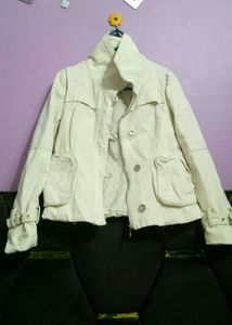 Cream Cropped Jacket