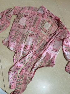 Soft Pink Printed Stretch Top