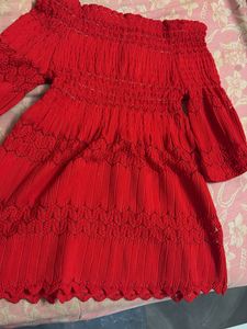 Red Off-Shoulder Dress