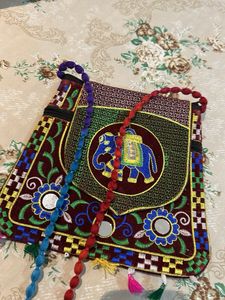 Boho Elephant Embroidered Sling Bag