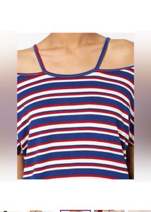 ONLYStriped Cold-Shoulder T-shirt