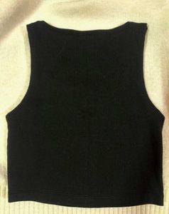 Chic Black Square Neck Tank Top