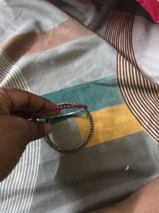 Sparkling Red Stone Bangles (Pair) 15 yrs old