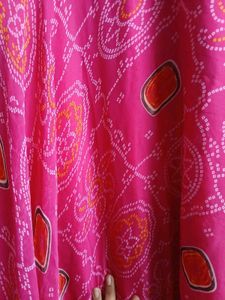 Pink Bandhej Full Gher Kurta Set with Dupatta😍💓