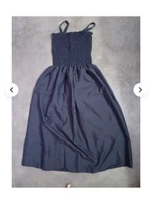 Navy Blue Spaghetti Strap Dress