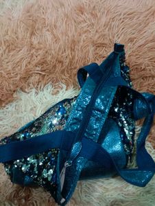 Sparkly Blue Sequin Tote Bag