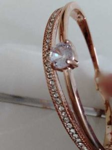18k Rose Gold Bangle bracelet with Cubic Zirconia