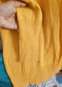 Mustard V-Neck Knit Sweater