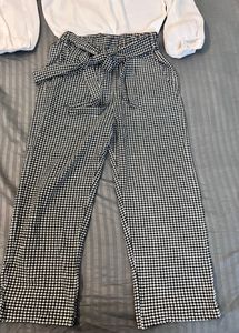 Chic Gingham Pants &amp; White Top Set