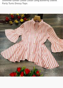Striped Bell Sleeve Top with freebie tshirt