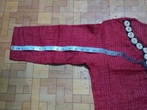 Red Striped Kurta