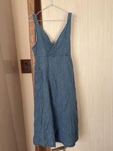 Blue Denim Midi Dress with white top (Combo set)