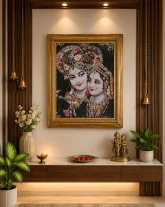 Elegant Radha Krishna Framed Art