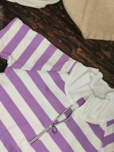 Striped Purple &amp; White Top