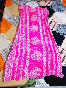 Vibrant Pink Tie-Dye Maxi Dress