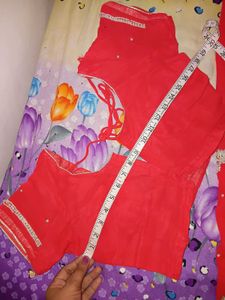 Stunning Reddish Pink Embellished Saree