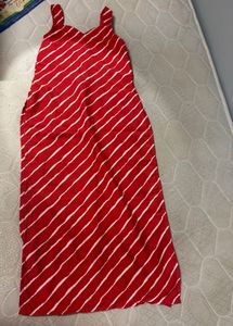 Red Striped Kurta stitched