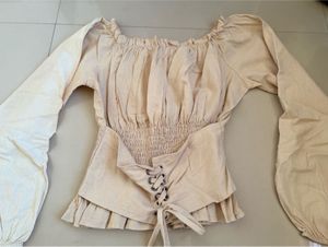 Vintage Inspired Lace-Up Blouse