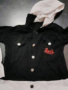 Black White Jacket Crop Top.