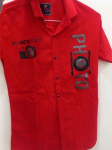 Red Stylish  Shirt For Boys