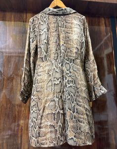 Snakeskin Print Shirt Dress &amp; Lime Pant